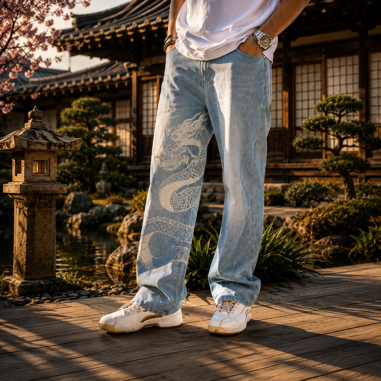 Jean Baggy Dragon Japonais